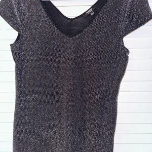 Premise Black and Silver Sparkle Top